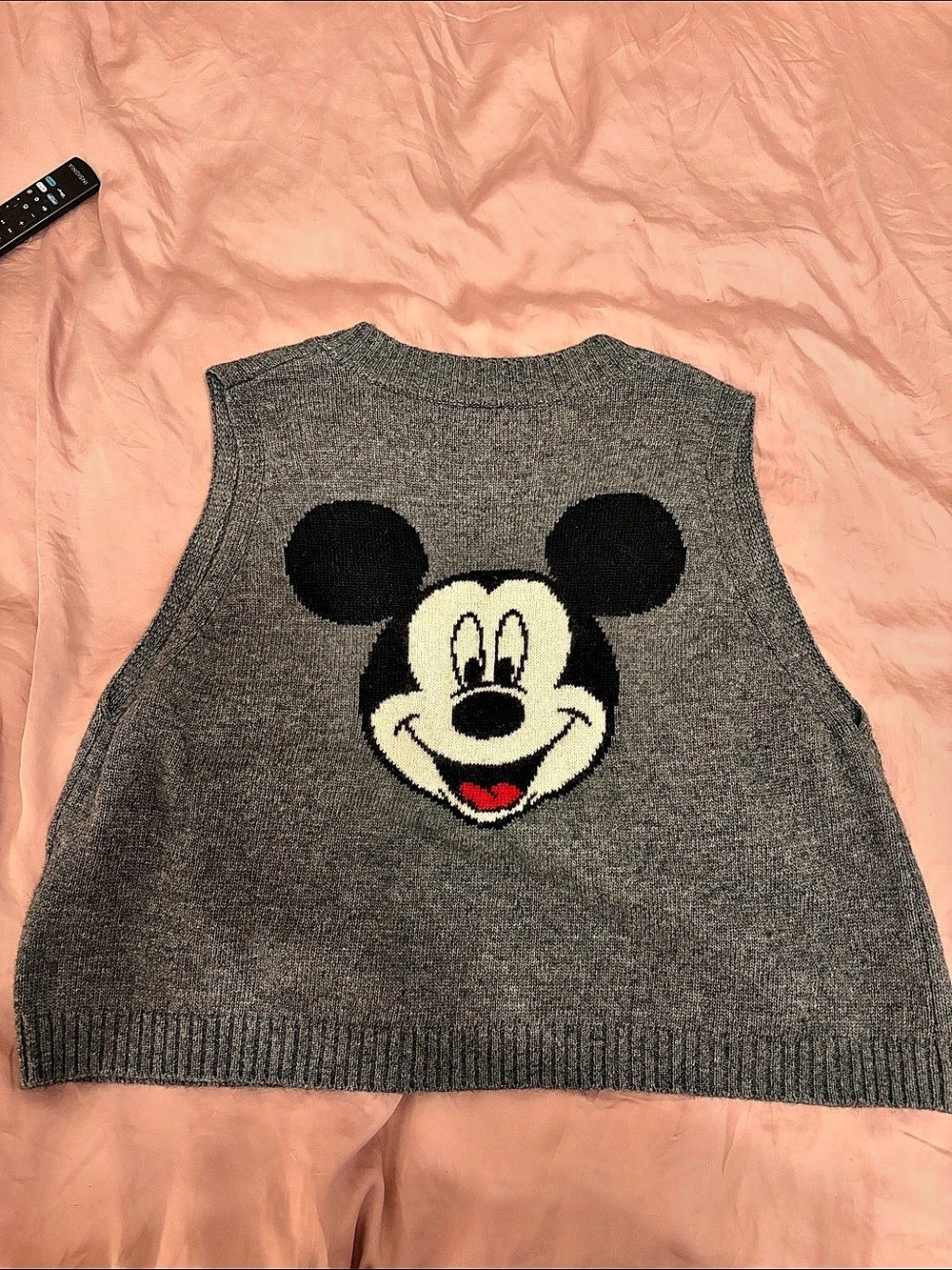 W Gray Mickey Mouse V-Neck Sweater Vest